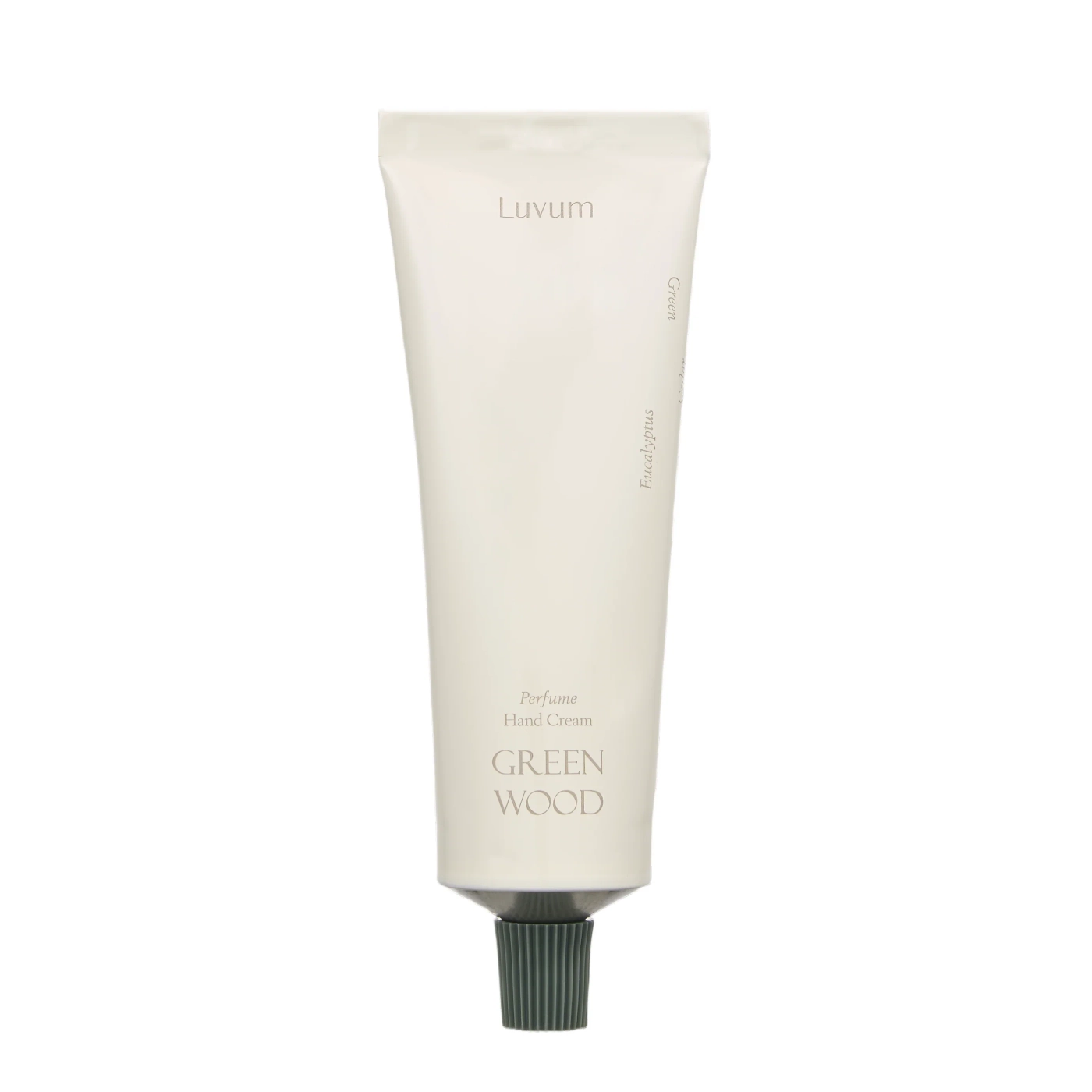 Luvum Perfume Handcream Green Wood - Lekki nawilżający krem do rąk o relaksującym zapachu eukaliptusa i drzewa cedrowego 50ml